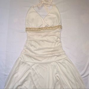White Halter Dress